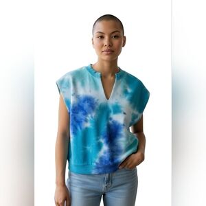 525 America Turquoise Tie-Dye Muscle Tee Sz M NWT
